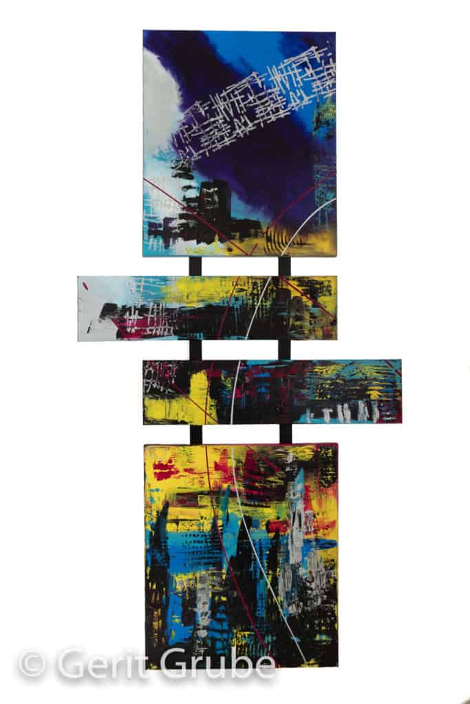 Stadt in den Wolken, 100 x 200 cm, 2016, Gerit Grube
