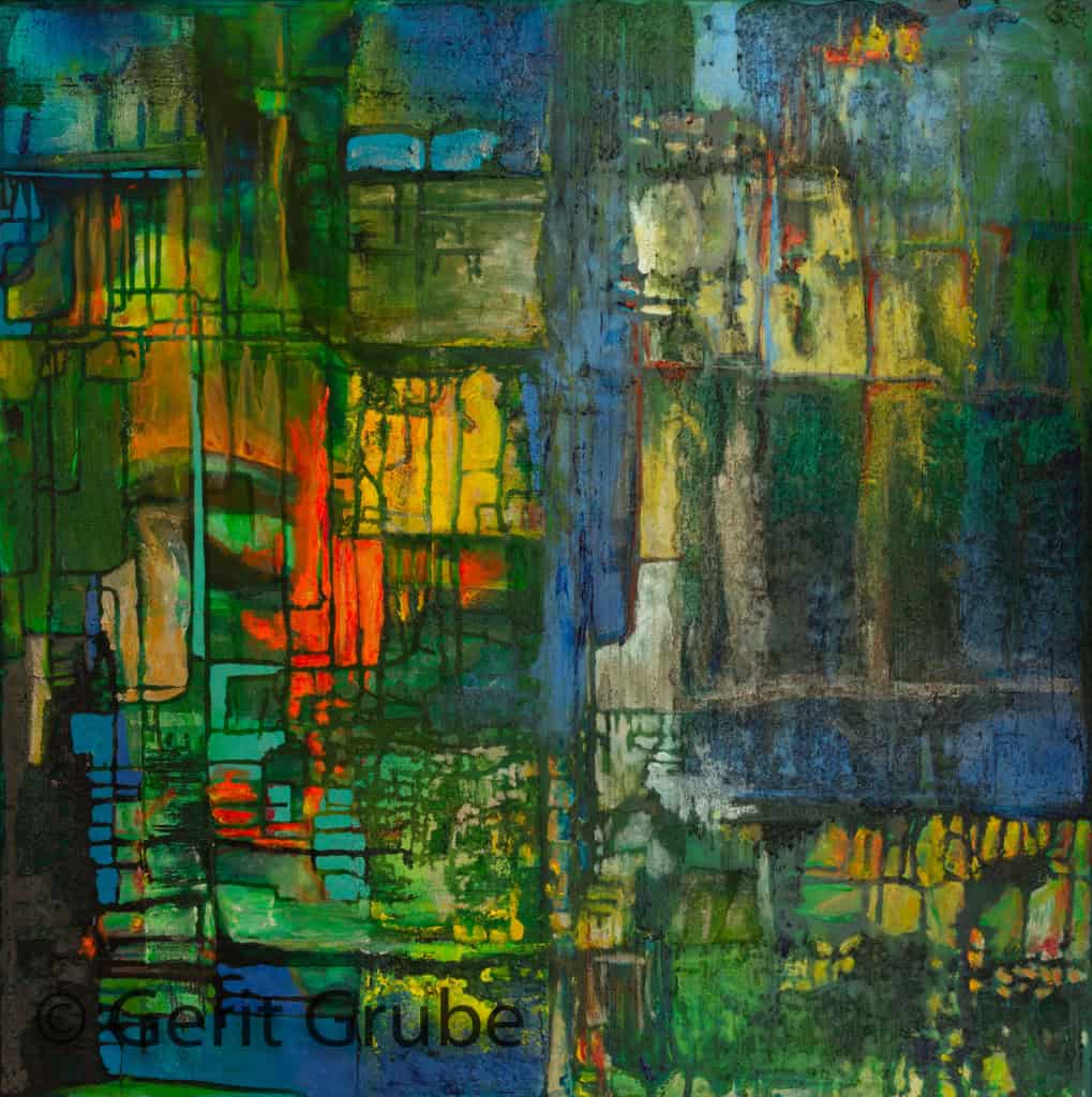 Versunken, 80 x 80 cm, 2020, Gerit Grube